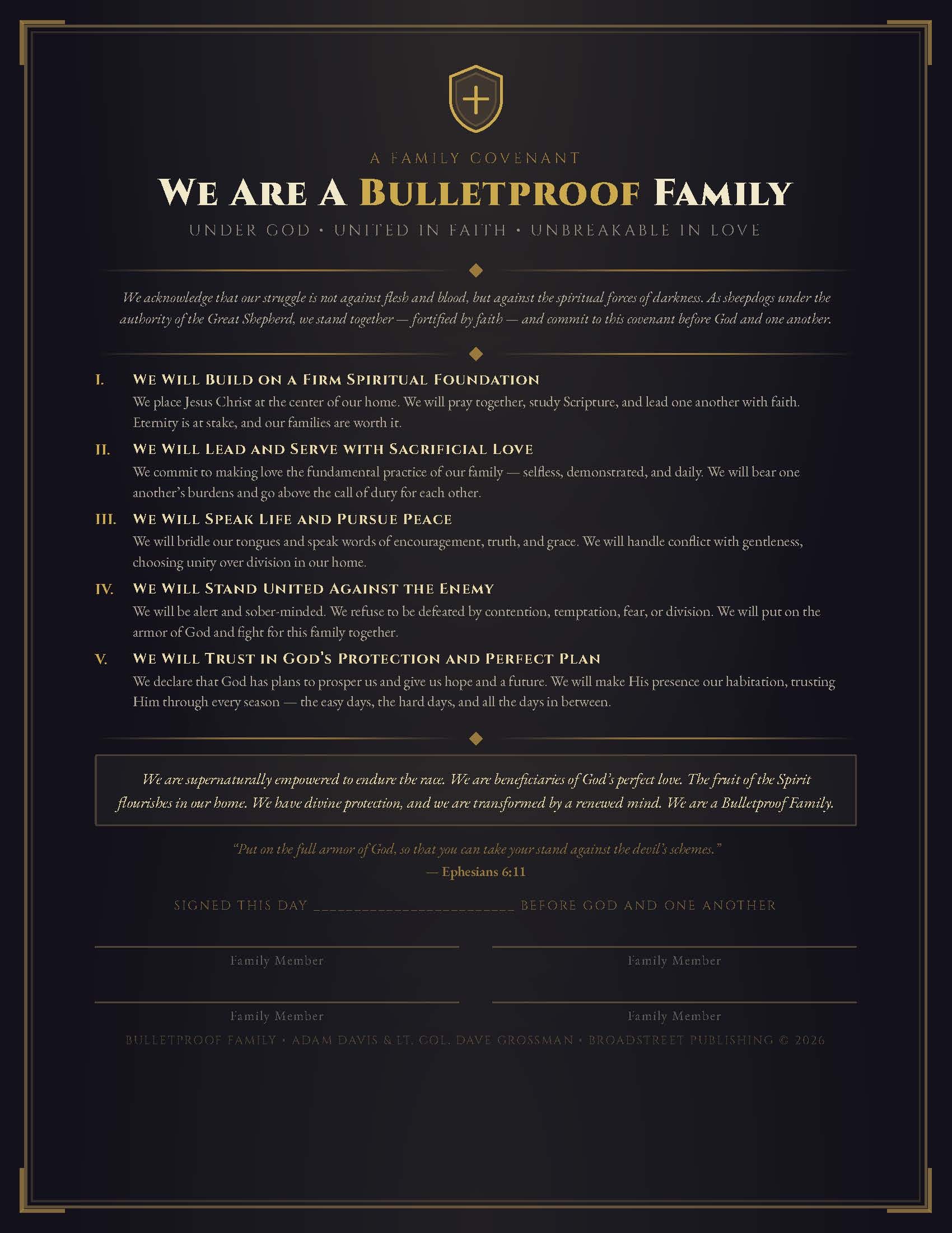 Preview of The Bulletproof Family Covenant printable resource